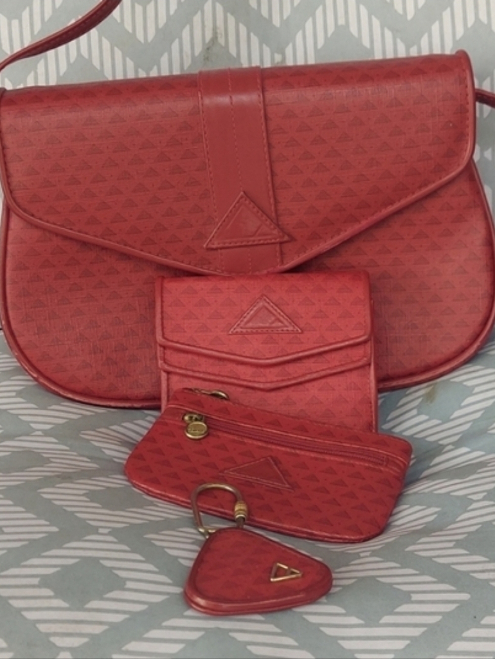 LIZ CLAIBORNE 1984 Vintage/Retired RARE Red on Red 4 Pc Set